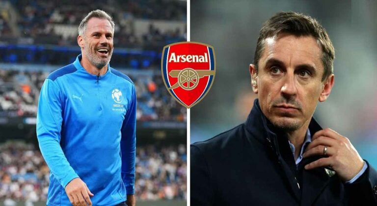 Jamie Carragher urges Arsenal fans to continue trolling Gary Neville