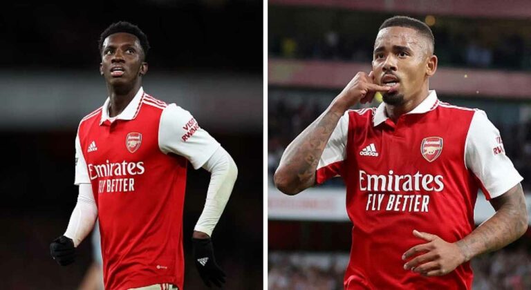 Reports – Arsenal star Eddie Nketiah insists that he wishes Gabriel Jesus nothing but a ‘very speedy recovery’