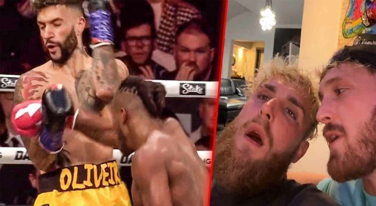 Take a look how Jake Paul reacts in real time to KSI’s fiesty call out after FaZe Temperrr KO