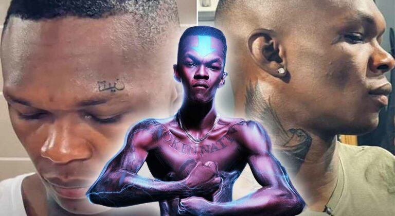 Video: Israel Adesanya has added to his tattoo collection in a big way