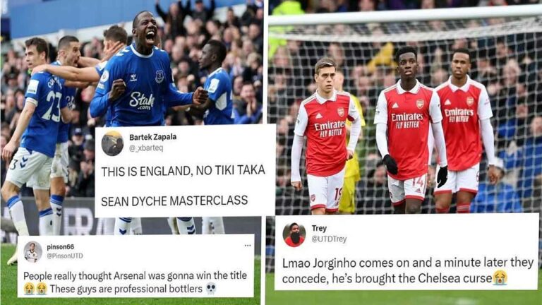 Fans goes wild as Arsenal suffer shock 1-0 defeat to Everton