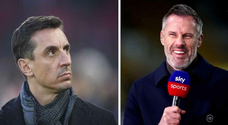 Legend Jamie Carragher aims dig at Gary Neville over Liverpool comments in front of Reds’ fans