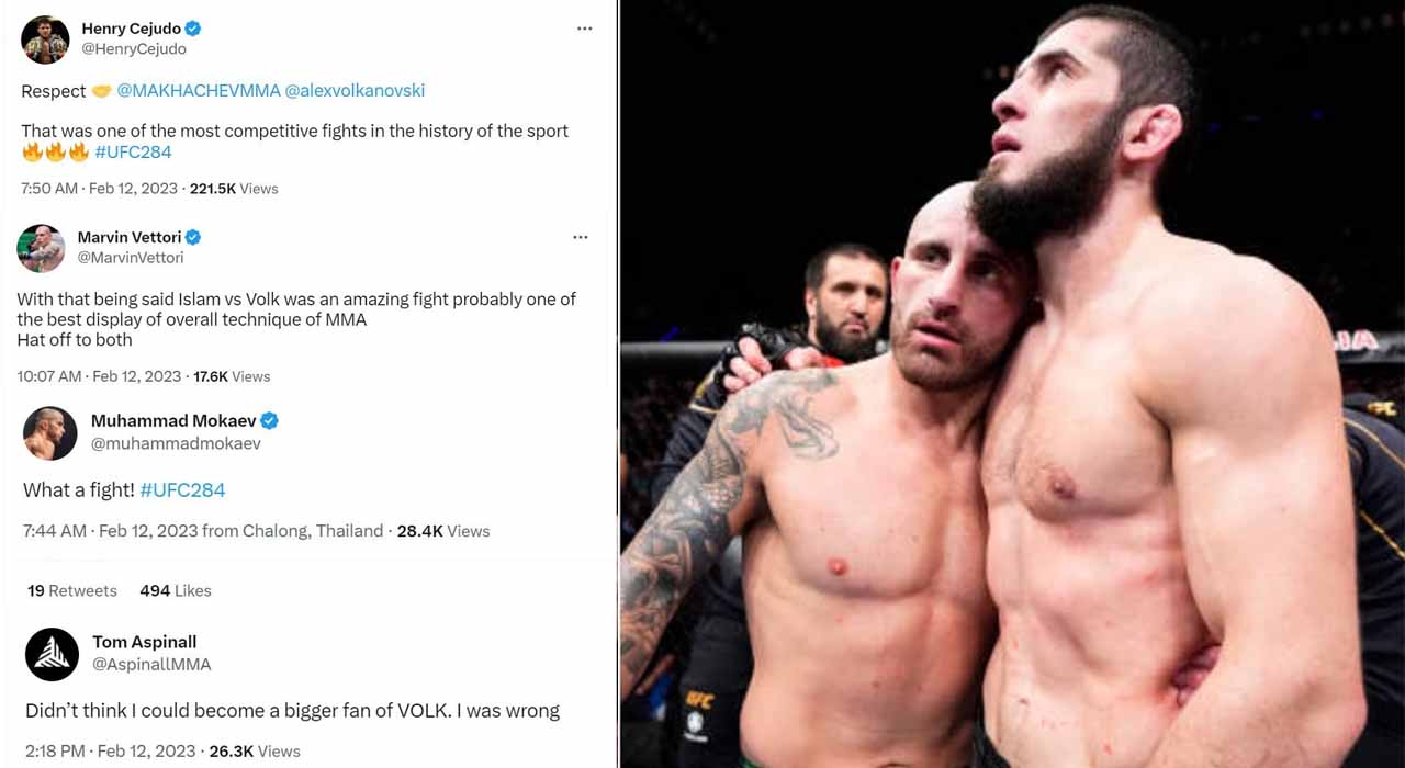 Look at the UFC 284 reactions - MMA community lauds Alexander Volkanovski vs. Islam Makhachev