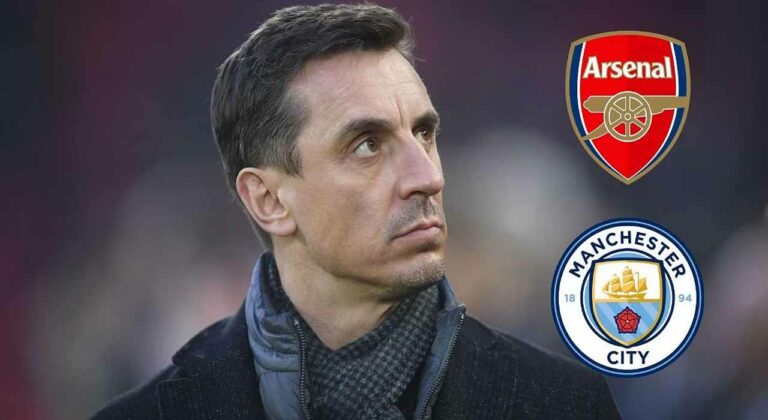 Pundit Gary Neville makes U-turn on Premier League title prediction involving Arsenal and Manchester City