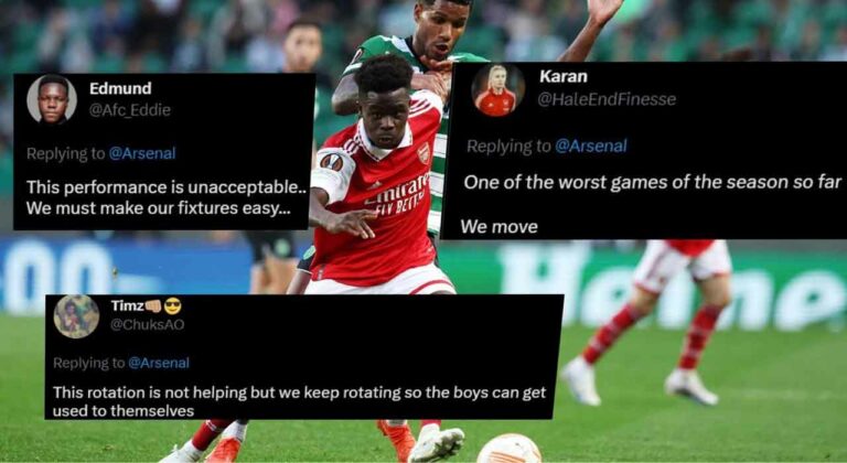 Check out how Football Twitter reacts as Arsenal held to 2-2 draw by Sporting CP
