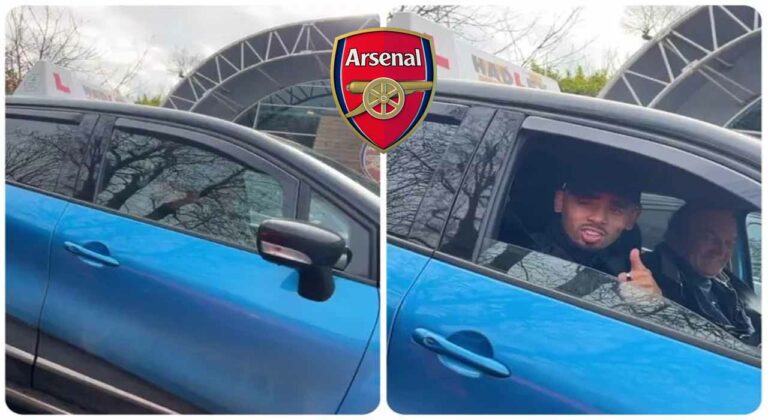 Hilarious moment as Jorginho spots Arsenal star doing driving lesson