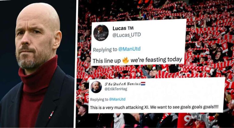 Manchester United fans lose their minds as Erik ten Hag starts 4 attackers against Southampton