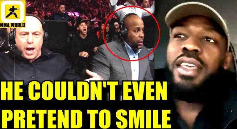 “My man couldn’t even pretend to smile” – Jon Jones reacts to footage of Daniel Cormier’s live reaction to his title win at UFC 285