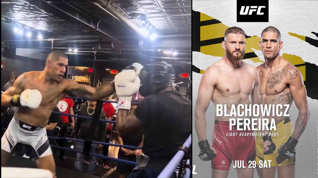 Check out how Alex Pereira spotted sparring Olympic boxer Khalil Coe ahead of UFC 291 light heavyweight debut