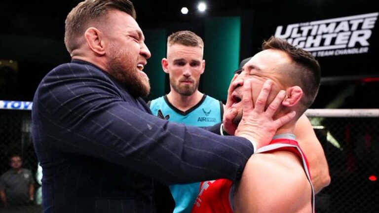 Conor McGregor again shoves Michael Chandler in the face amid coaching criticism on this week’s episode of The Ultimate Fighter