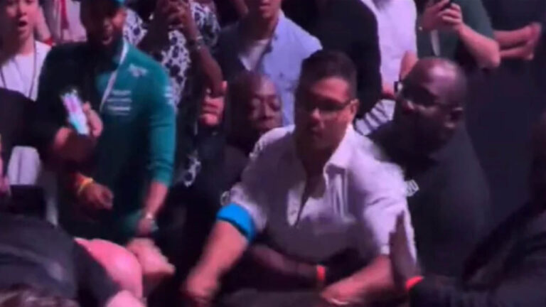 Fans reacted to an injured Paulo Costa throwing himself into the crowd after a fight at UFC 294