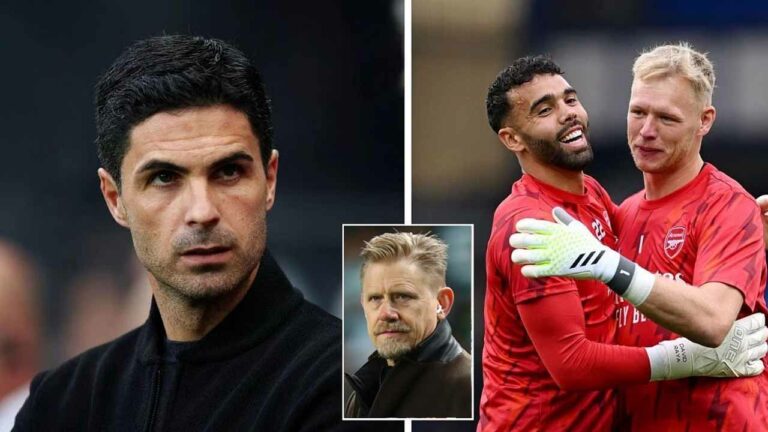 Peter Schmeichel has offered his take on Arsenal manager Mikel Arteta’s handling of the David Raya-Aaron Ramsdale situation