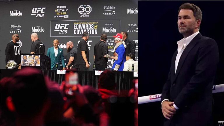 Boxing promoter Eddie Hearn hopes Leon Edwards will “smash that weirdo” Colby Covington at UFC 296