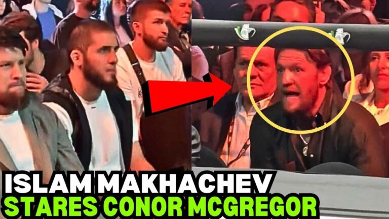 Conor McGregor threw out heated words of warning against Islam Makhachev during a boxing night attended by both
