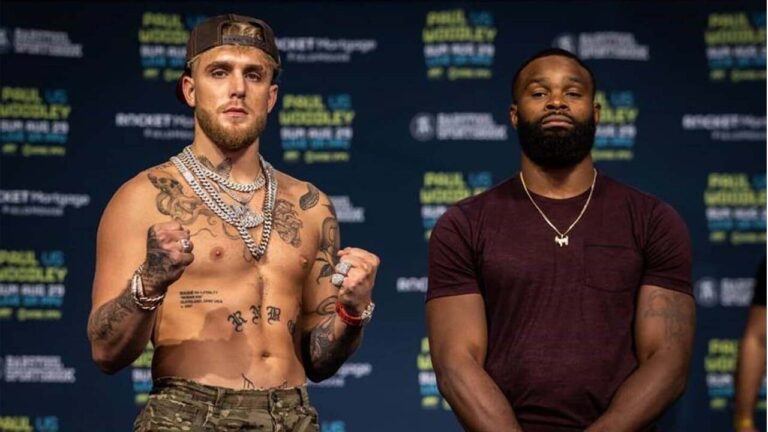 Tyron Woodley challenges Jake Paul to an MMA rematch