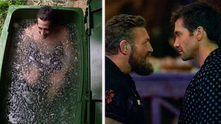 Check out how Jake Gyllenhaal take a garbage-bin ice bath in Road House – behind-the-scenes photos