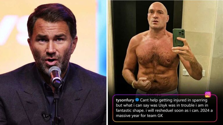 Eddie Hearn shares defiant reaction to Tyson Fury allegedly asking someone to cut him on the eye