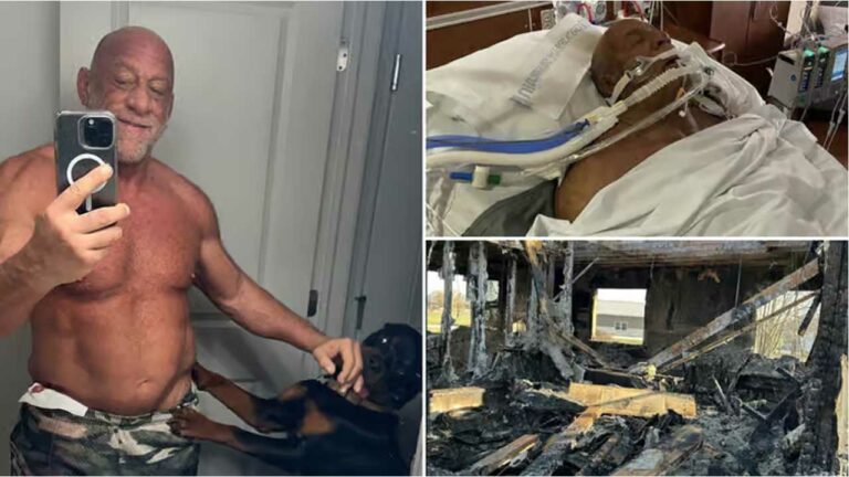 Fans support former UFC champion Mark Coleman, who is fighting for his life after saving his family and dog from a house fire