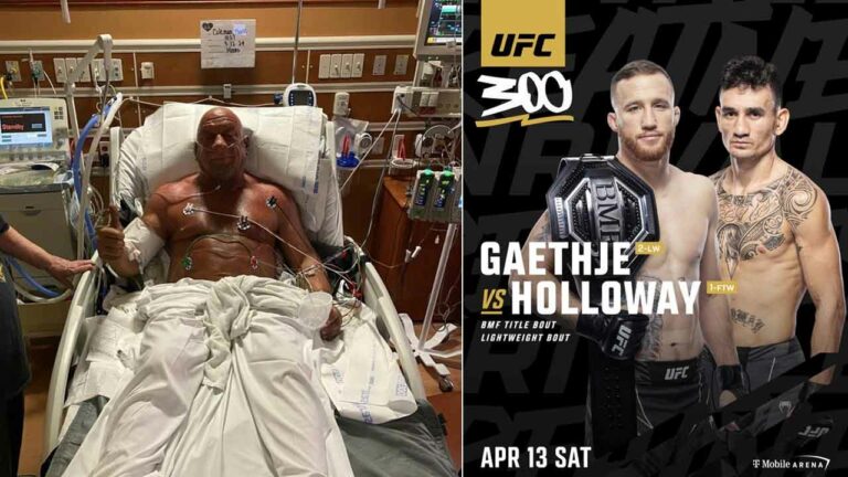 Max Holloway wants Mark Coleman to present the BMF title at UFC 300 after veteran survives near-fatal fire accident