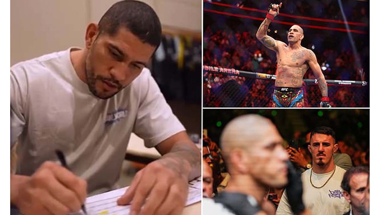 Alex Pereira teased a huge fight to come after filming himself signing a contract