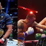 UFC heavyweight champion Jon Jones reacts to Tyson Fury vs Oleksandr Usyk