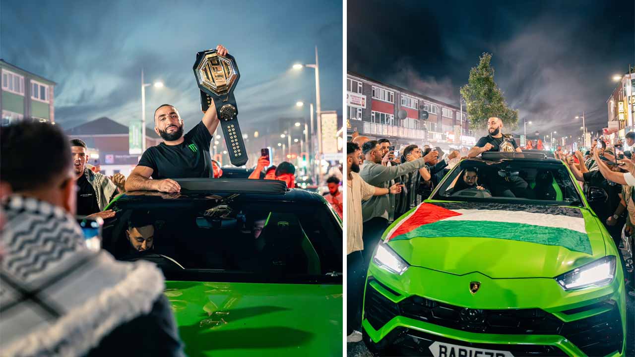 Manchester shines with the colors of Palestine, and Belal Muhammad talks about how he fought for the success of the UFC champion