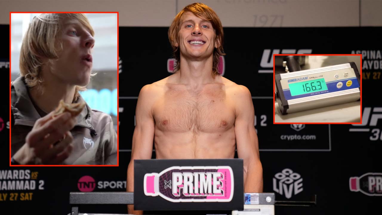 Paddy Pimblett gained more than 10 pounds in a few minutes after weighing in for the fight with King Green at UFC 304