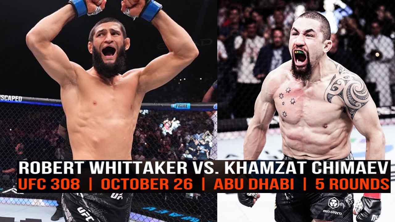 Dana White risks another event with Khamzat Chimaev, as Robert Whitaker will be called up to UFC 308 after the fiasco in the main event