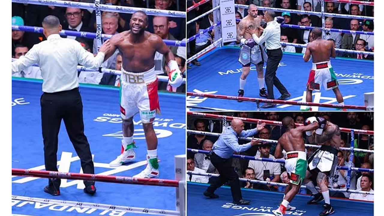 Floyd Mayweather vs. John Gotti III in chaotic rematch (Highlights)