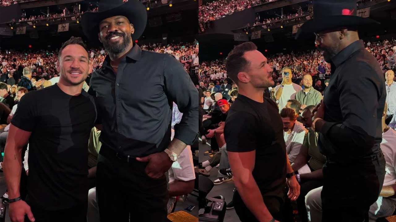 Michael Chandler posts snaps of sharing a moment with Jon Jones at Noche UFC 306 - click to see all Photos