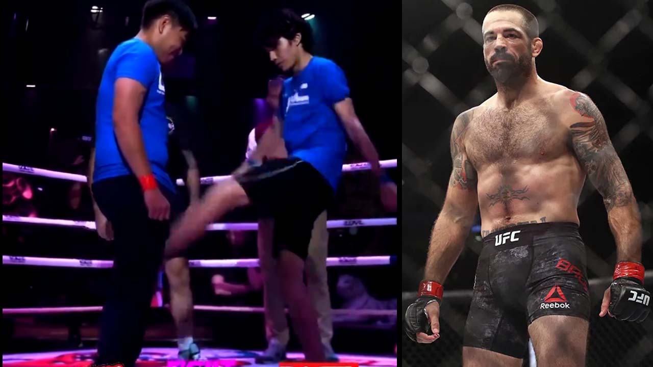 UFC veteran Matt Brown officiates groin-kicking fight at Fight Circus event