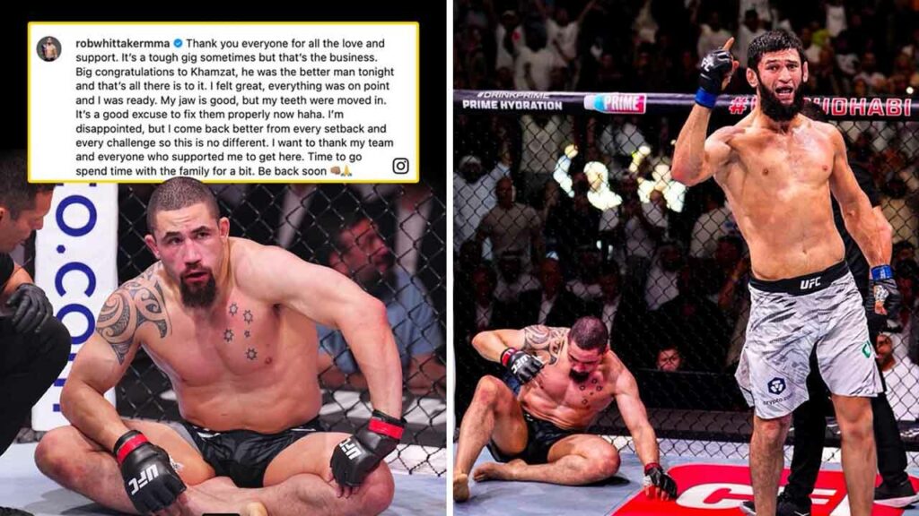 Robert Whittaker makes a statement about his health and fighting future after losing to Khamzat Chimaev at UFC 308