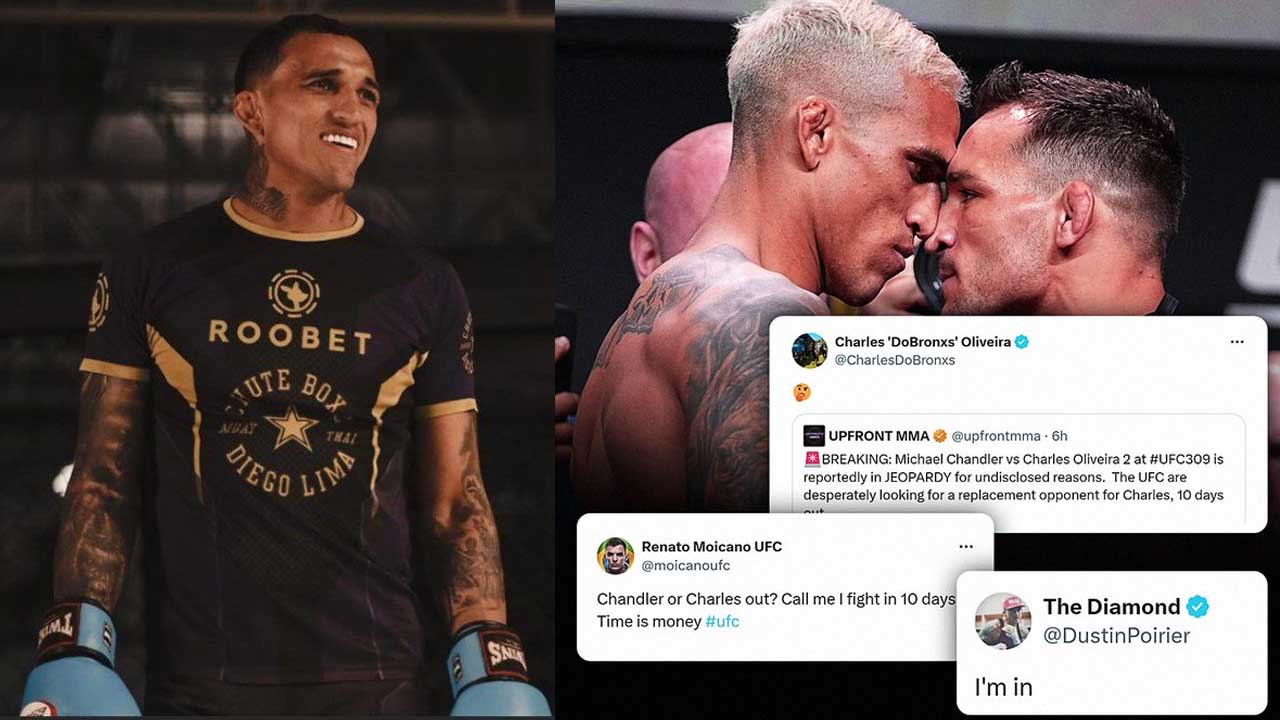 Charles Oliveira provides an update on his UFC 309 co-main event against Michael Chandler following cancelation rumors