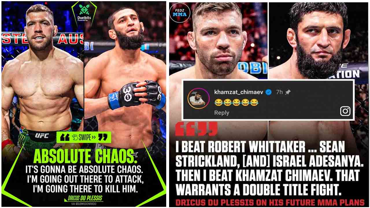 Dricus Du Plessis breaks down his wild gameplan for potential Khamzat Chimaev fight