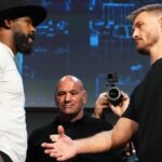 Jon Jones explains the message for Stipe Miocic during a tense UFC 309 press conference staredown