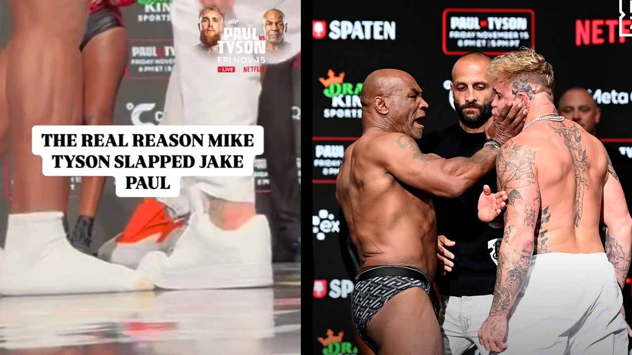 Seems like the reason Mike Tyson slapped Jake Paul is because he stepped on his foot, 'Iron' Mike exposed because attacking Jake Paul during the weigh-in proves a lack of strength