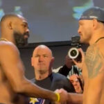 Watch UFC 309 final faceoffs – Jon Jones, Stipe Miocic shake hands, square off for final time