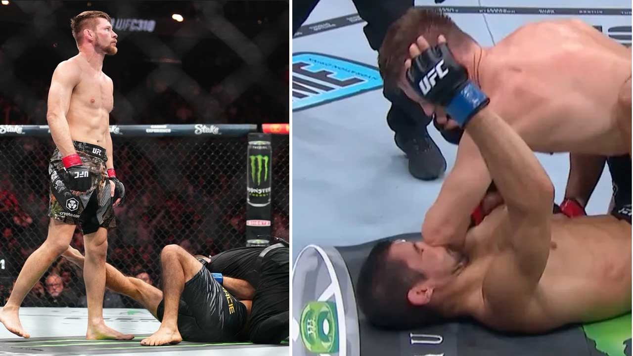 Bryce Mitchell flattens Kron Gracie with huge elbow strike at UFC 310