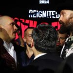 Oleksandr Usyk and Tyson Fury have 10-minute staredown ahead of heavyweight rematch