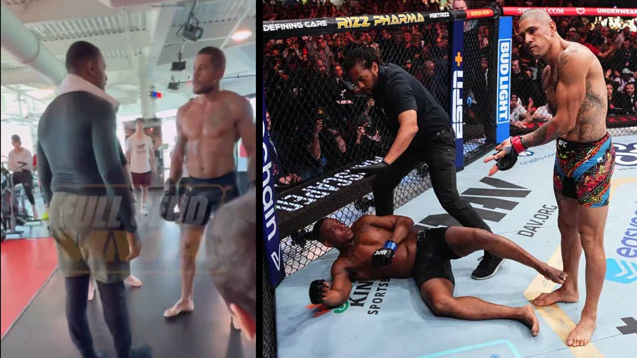 VIDEO - Alex Pereira and Jamahal Hill nearly come to blows at the UFC PI after weeks of online taunts