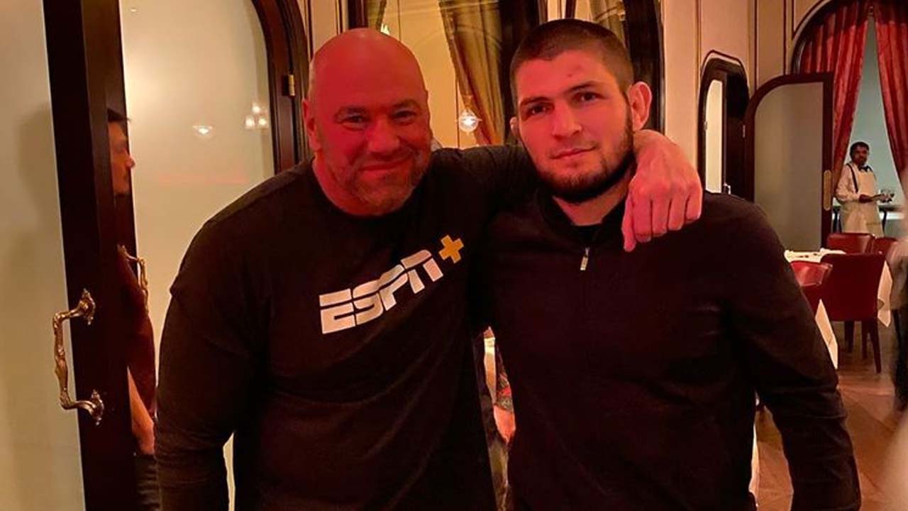 Hysterical Dana White wants to ask Khabib Nurmagomedov one question after viral airplane incident