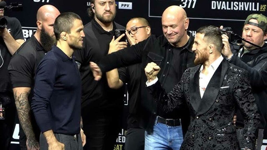 Merab Dvalishvili and Umar Nurmagomedov get heated over nationality, breaking GSP's record at UFC 311 pre-fight press conference