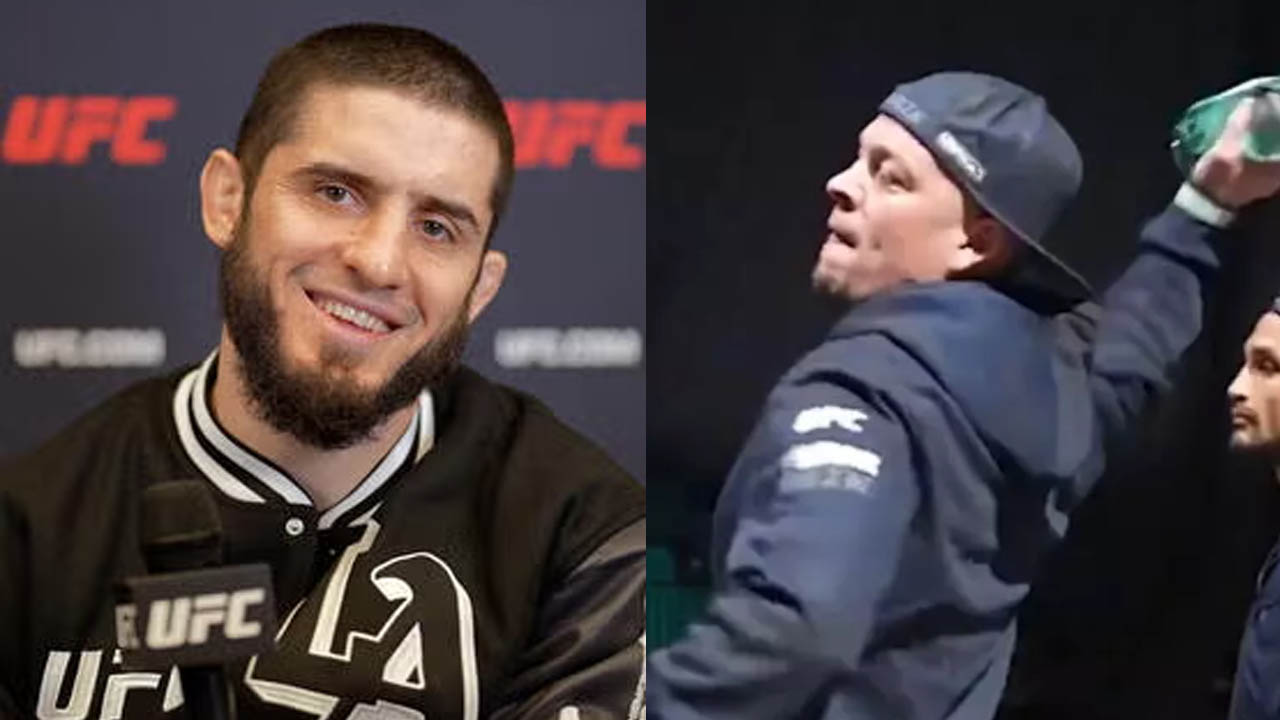 Nate Diaz fired back at Islam Makhachev for the water bottle incident at the UFC 311 press conference