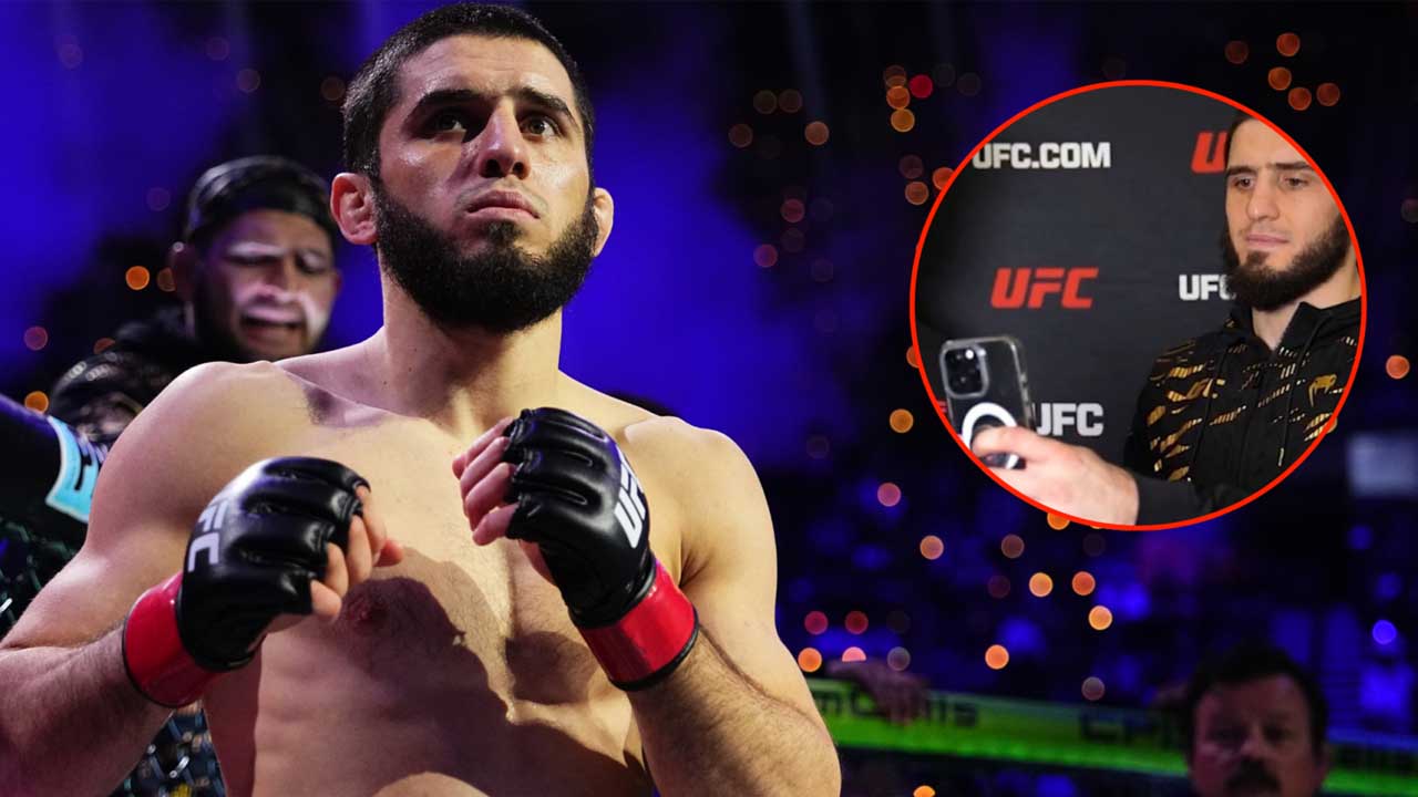 The Right Son and Champion Islam Makhachev interrupts interview to send reassuring selfie to his mother after UFC 311 win