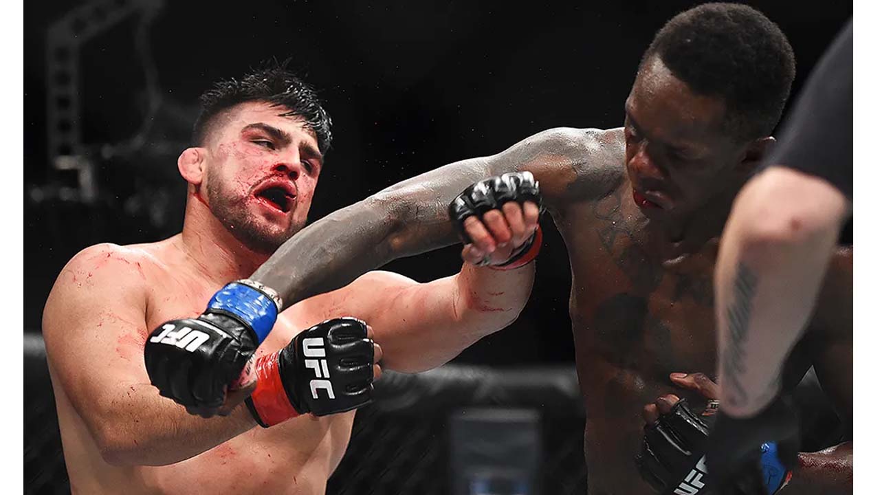 Israel Adesanya vs. Kelvin Gastelum in an interim title fight has been inducted into the UFC Hall of Fame in 2025