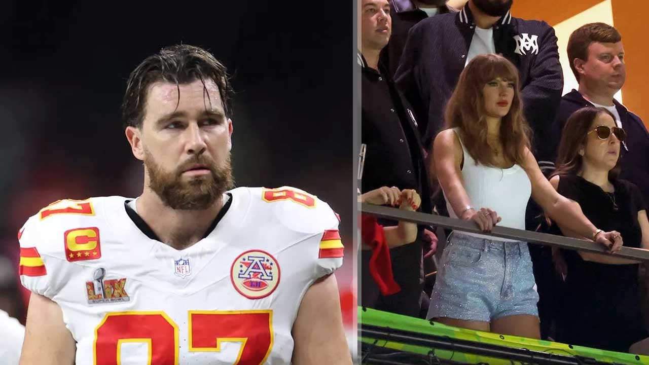 Travis Kelce fights back tears as awkward Taylor Swift moment spotted at Super Bowl